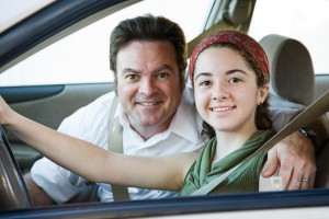 back to school teen Driving with Dad