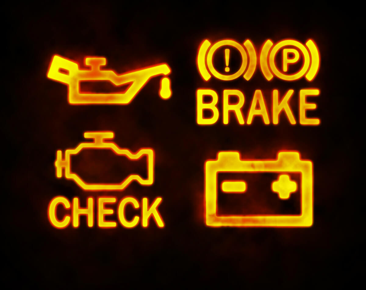 Warning lights on cars