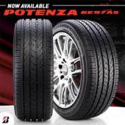 Image of a Bridgestone 91W Potenza RE97 AS  BW tire, which can be found at Active Green + Ross in Toronto, ON