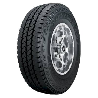 Image of a Firestone Transforce AT2 124/121R E BL tire, which can be found at Active Green + Ross in Toronto, ON