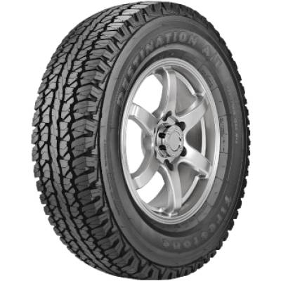 Image of a Firestone Destination A/T  OWL tire, which can be found at Active Green + Ross in Toronto, ON