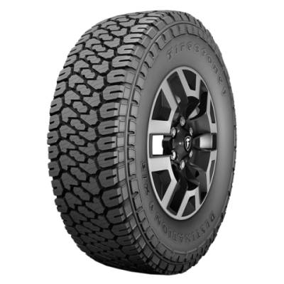 Image of a Firestone LRE Destination X/T ALL WEATHER tire, which can be found at Active Green + Ross in Toronto, ON