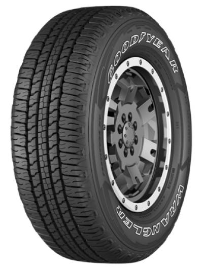 Image of a Goodyear Wrangler Fortitude HT SL OWL tire, which can be found at Active Green + Ross in Toronto, ON