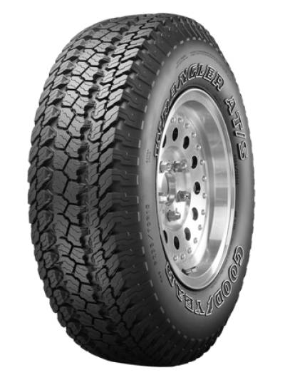 Image of a Goodyear Wrangler AT/S OWL tire, which can be found at Active Green + Ross in Toronto, ON