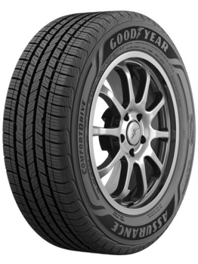Image of a Goodyear Assurance Comfortdrive tire, which can be found at Active Green + Ross in Toronto, ON