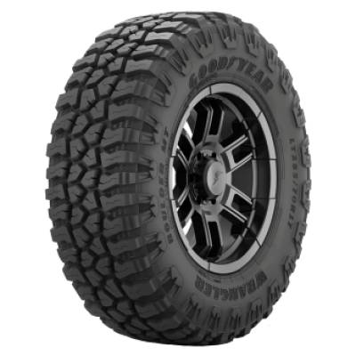 Image of a Goodyear LRE Wrangler Boulder M/T tire, which can be found at Active Green + Ross in Toronto, ON