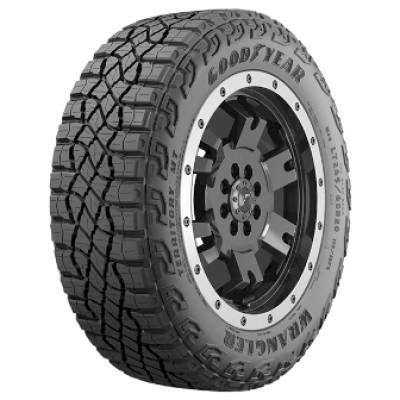 Image of a Goodyear LRE Wrangler Territory Mt tire, which can be found at Active Green + Ross in Toronto, ON