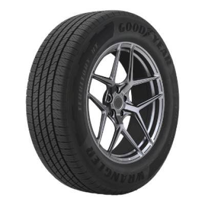 Image of a Goodyear LRE Wrangler Territory Ht tire, which can be found at Active Green + Ross in Toronto, ON