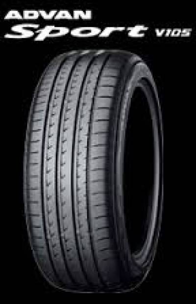 Image of a Yokohama ZR Advan Sport V105 tire, which can be found at Active Green + Ross in Toronto, ON